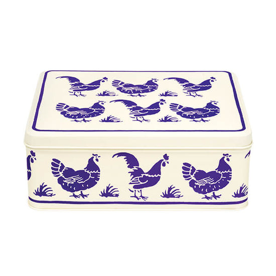 Emma Bridgewater Blue Hens Deep Rectangular Tin