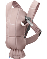 BabyBjorn Baby Carrier Mini Cotton- 0-12 Months Soft-Structured Carriers Dusty Pink