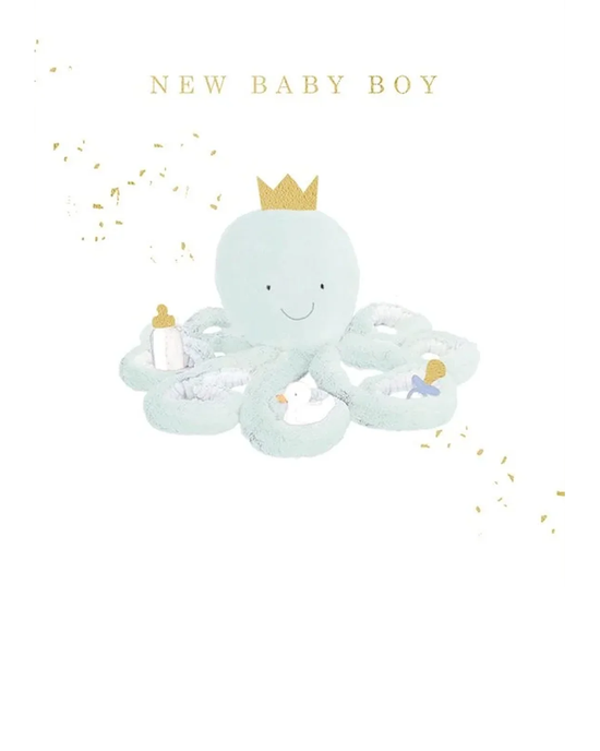 Baby Boy Octopus - Baby Card