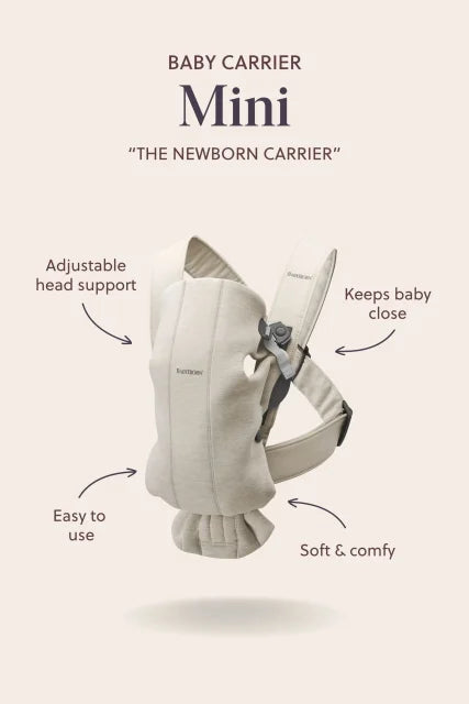 BabyBjorn Baby Carrier Mini Cotton- 0-12 Months Vintage Indigo