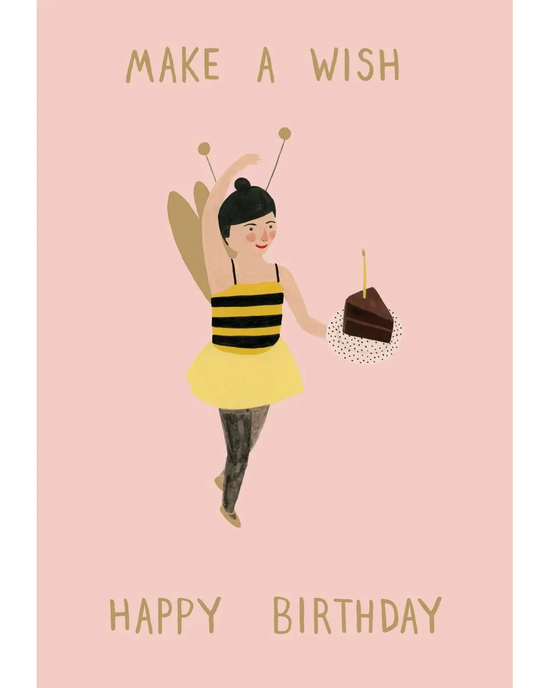 Bee Girl - Petite Birthday Card