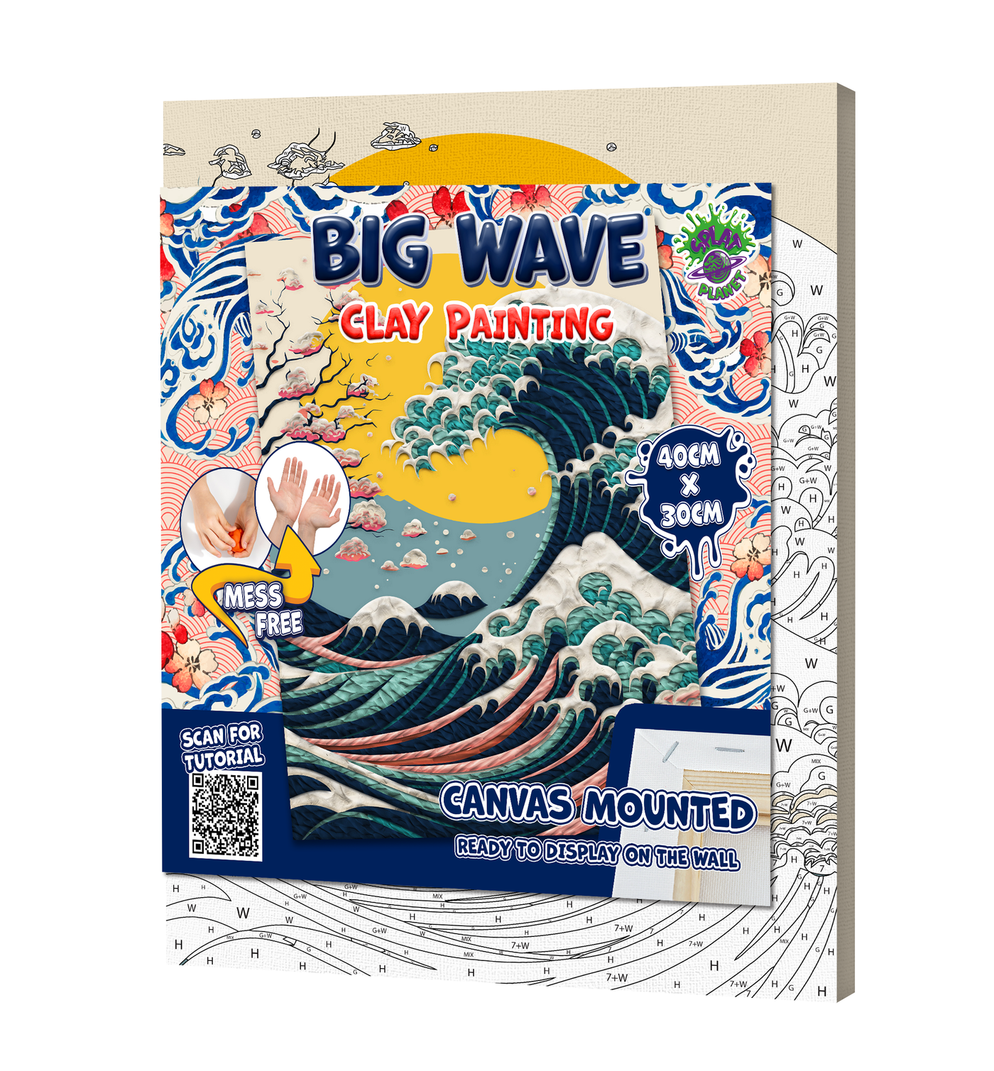 Splat Planet Great Wave Clay Painting Kit 40 x 30 cm
