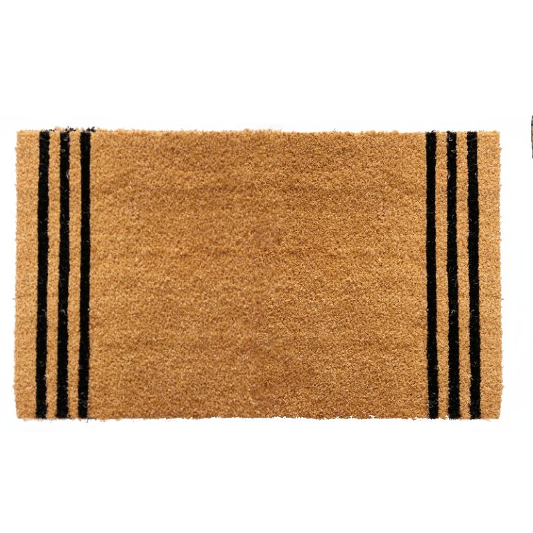 Black Stripes Coir Doormat