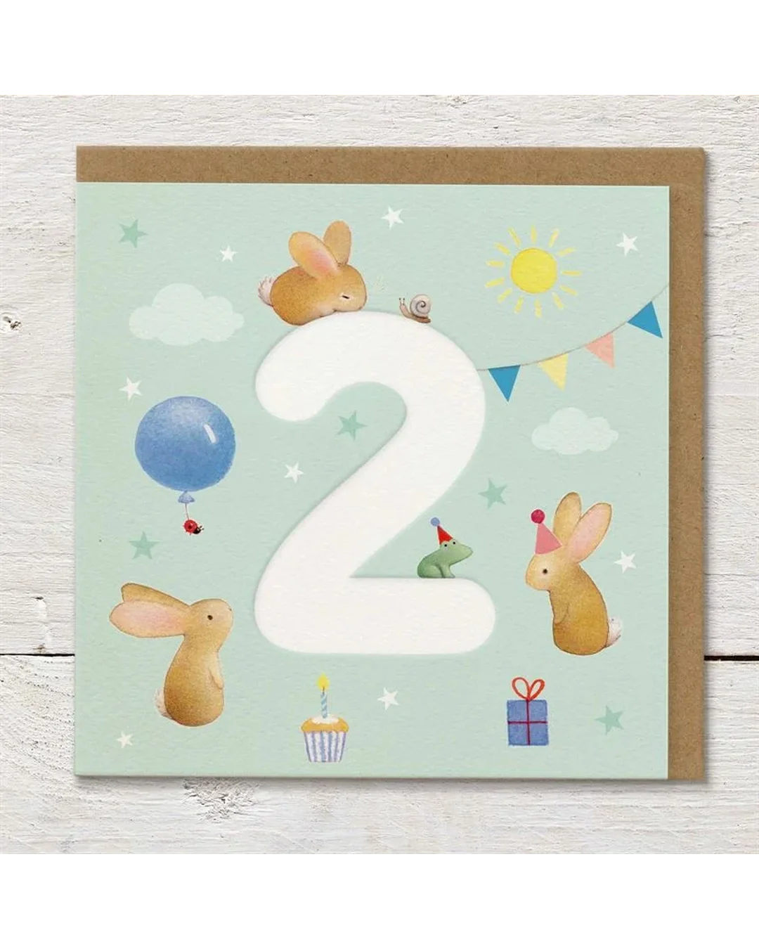 Bunny Party - 2nd Birthday Card Birthday Cards