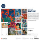 Henri Matisse 2027 calendar back cover with artwork previews