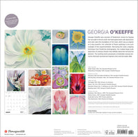 Georgia O'Keeffe 2027 calendar back cover with artwork previews