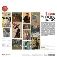 Henri de Toulouse-Lautrec 2027 calendar back cover with artwork previews