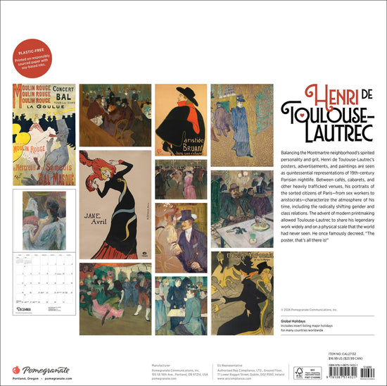 Henri de Toulouse-Lautrec - 2027 Wall Calendar