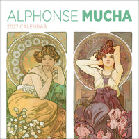 Alphonse Mucha 2027 calendar cover with decorative Art Nouveau illustration