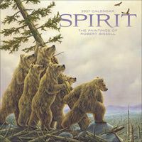Spirit 2027 calendar cover with Robert Bissell bears gathered in a landscape