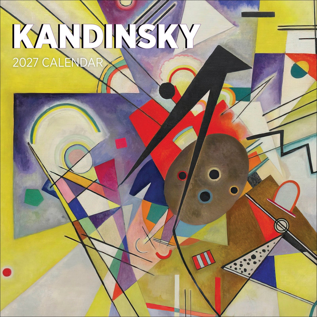 Kandinsky 2027 calendar cover with colourful abstract shapes and intersecting lines