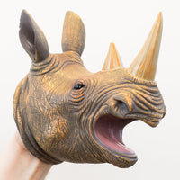 Wild Thingz Rhino hand puppet with movable mouth