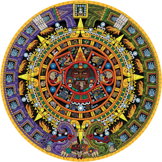 Pomegranate - Michael Angulo: Aztec Sun Stone - 1000 Pce Circular Puzzle