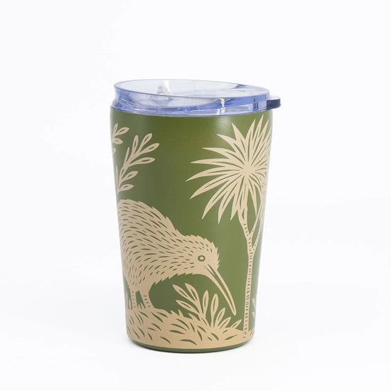 100% NZ Woodcut Kiwi Coffee Cup 355 ml