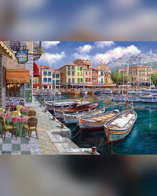 Cobble Hill Cafe in Cassis 1000-Piece Jigsaw Puzzle