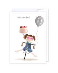Cake Day Girl Greeting Cards