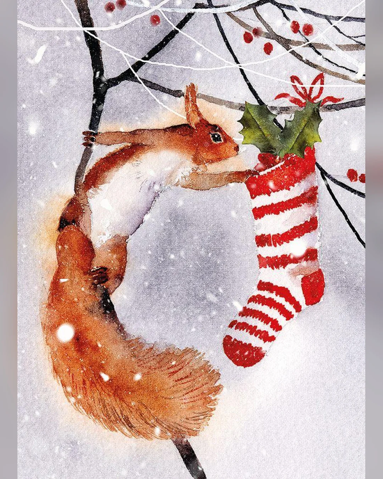 Checking The Stocking 8 Pkt - Christmas Card Pack