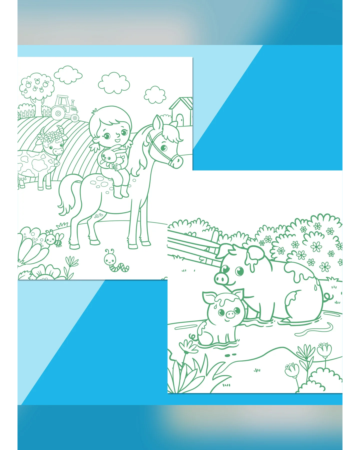 Hinkler Colour-Me-Magnets Farmyard Colouring Book & Magnet Kit-3