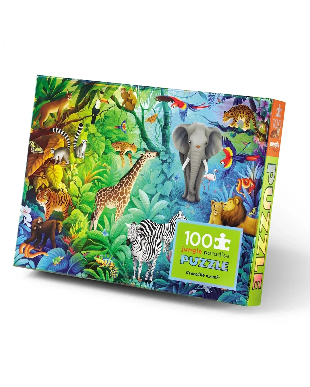 Crocodile Creek Jungle Paradise 100-Piece Holographic Puzzle Child Jigsaws