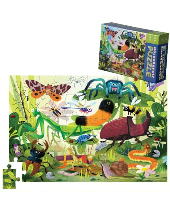 Crocodile Creek Backyard Bugs 50-Piece Holographic Puzzle