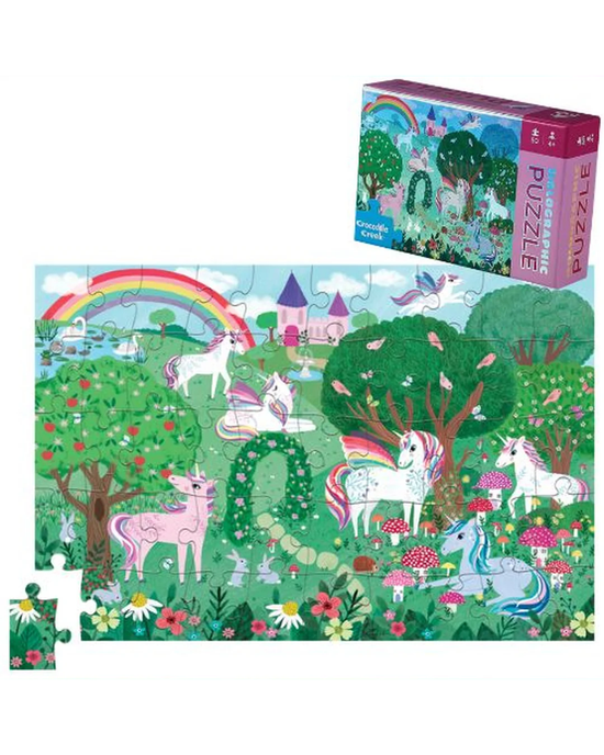 Crocodile Creek Sparkling Unicorn 50-Piece Holographic Puzzle