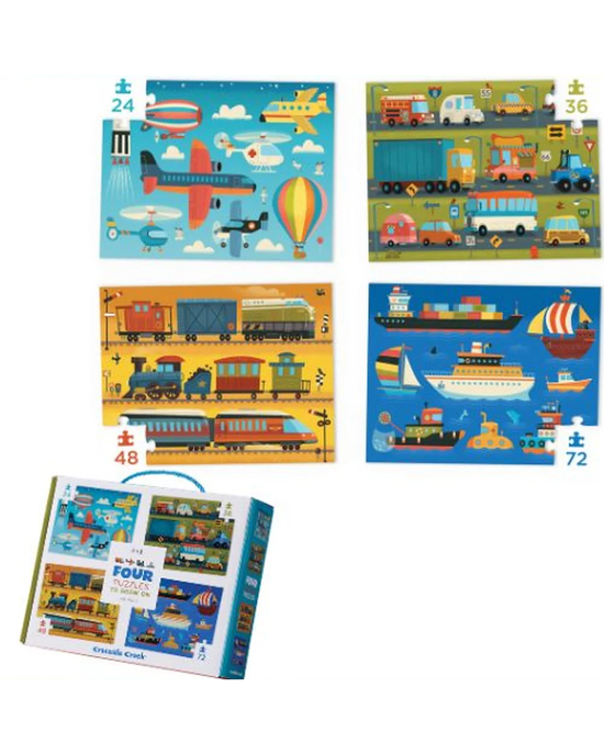 Crocodile Creek Vehicles Four-Puzzle Set