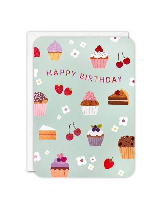 Cupcakes Happy Birthday - Birthday Card