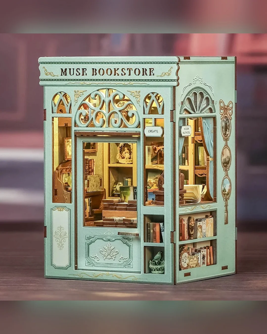 CuteBee Muse Bookstore 201-Piece DIY Book Nook Kit