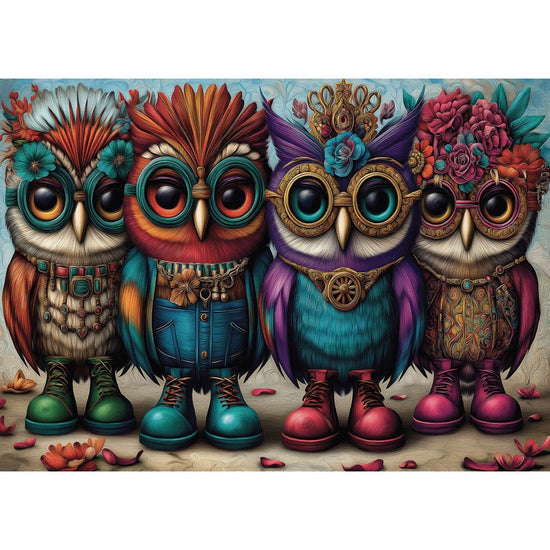 Delfy Booted Owl Quartet 1000pc Jigsaw Puzzle