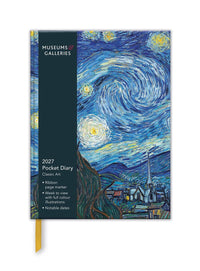 Classic Art 2027 A6 pocket diary with The Starry Night cover and ribbon marker
