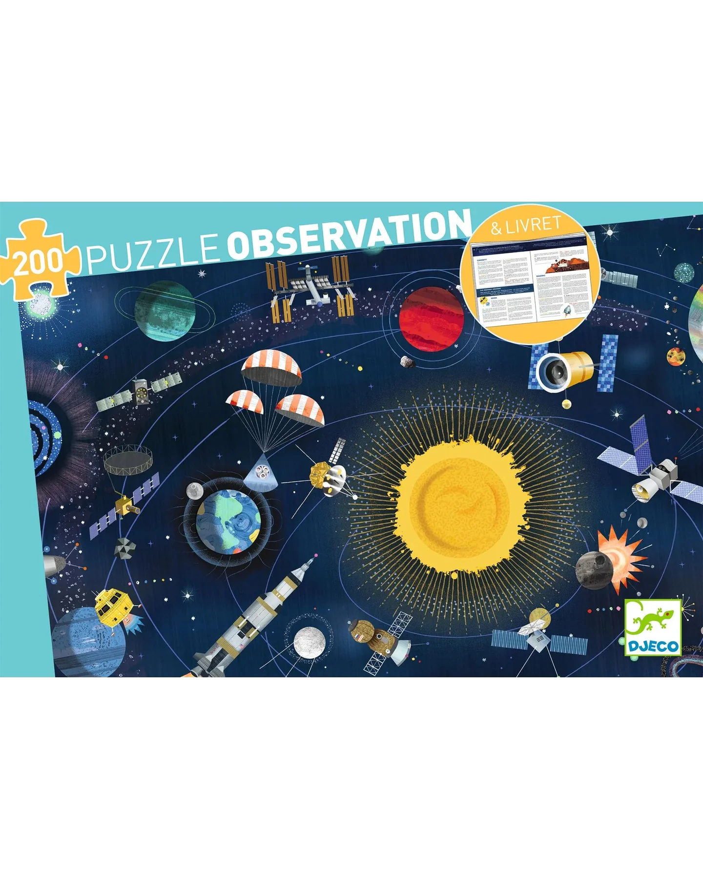 Djeco The Space 200-Piece Jigsaw Puzzle with Booklet-1
