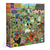 eeBoo 1000pc Puzzle Village Orchard Square