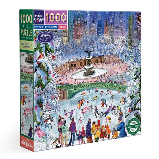 eeBoo 1000pc Puzzle New York City Ice Skaters