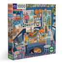 eeBoo 1000pc Puzzle: Blue Kitchen
