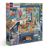 eeBoo 1000pc Puzzle: Blue Kitchen