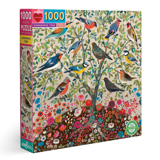 eeBoo 1000pc Puzzle: Songbirds Tree