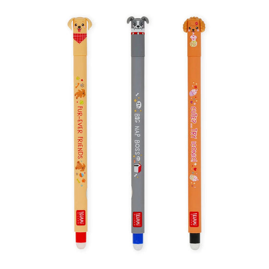 Legami Fur-ever Friends Set of 3 Erasable Gel Pens