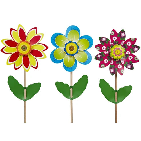 Whirly Fiore (Mixed) Garden Windmill – 25cm
