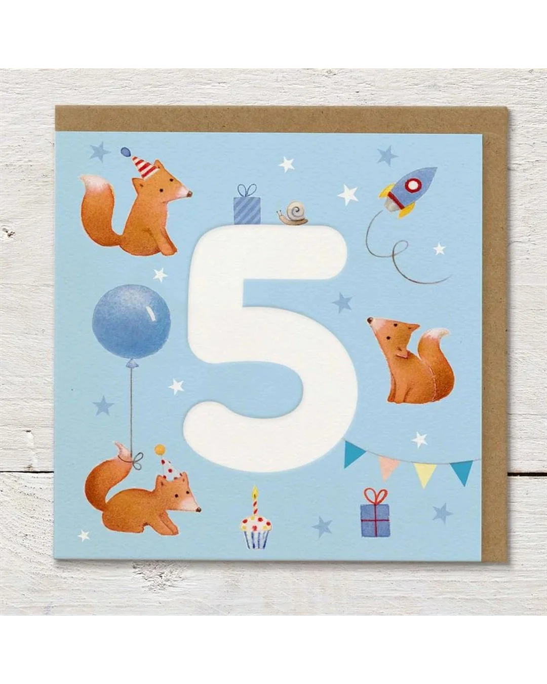Fox Party - 5th Birthday Card Birthday Cards