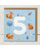 Fox Party - 5th Birthday Card Birthday Cards