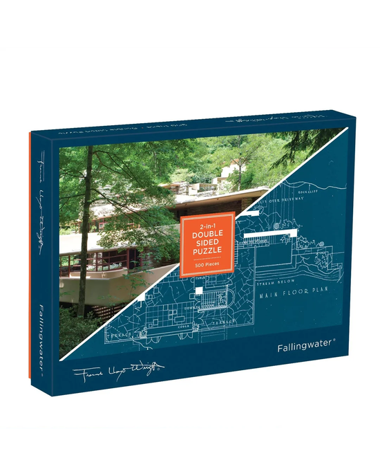 Galison Frank Lloyd Wright Fallingwater Double-Sided 500-Piece Jigsaw Puzzle