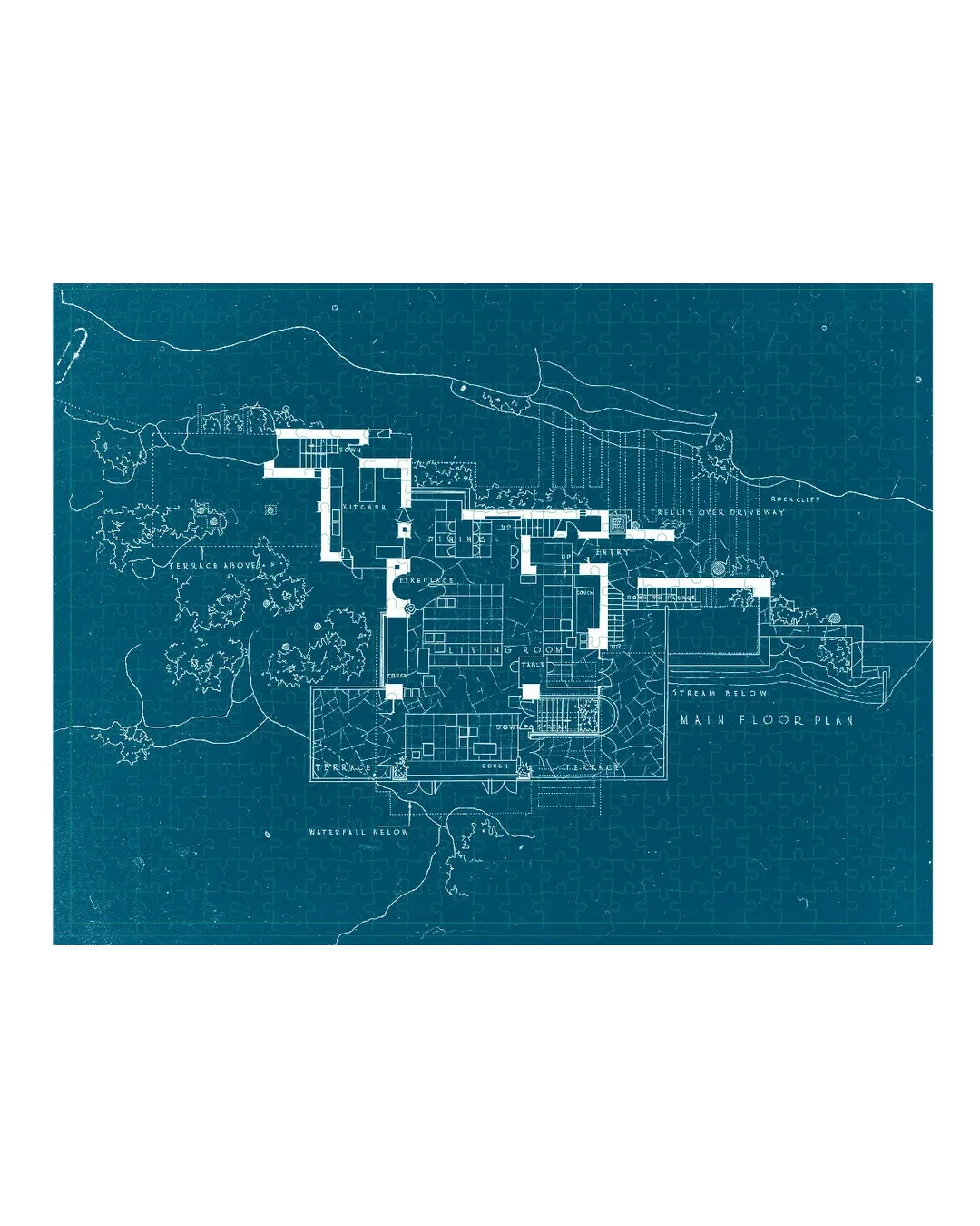 Galison Frank Lloyd Wright Fallingwater Double-Sided 500-Piece Jigsaw Puzzle-3