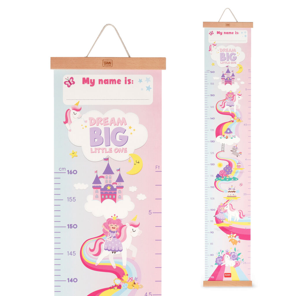 Legami Dream Big Little One Wall-Hanging Height Chart - Unicorn