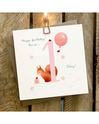 Ginger Betty - You're 1 Today Pink - 1st Birthday Card Birthday Card