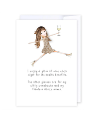 Glass of wine Greeting Cards