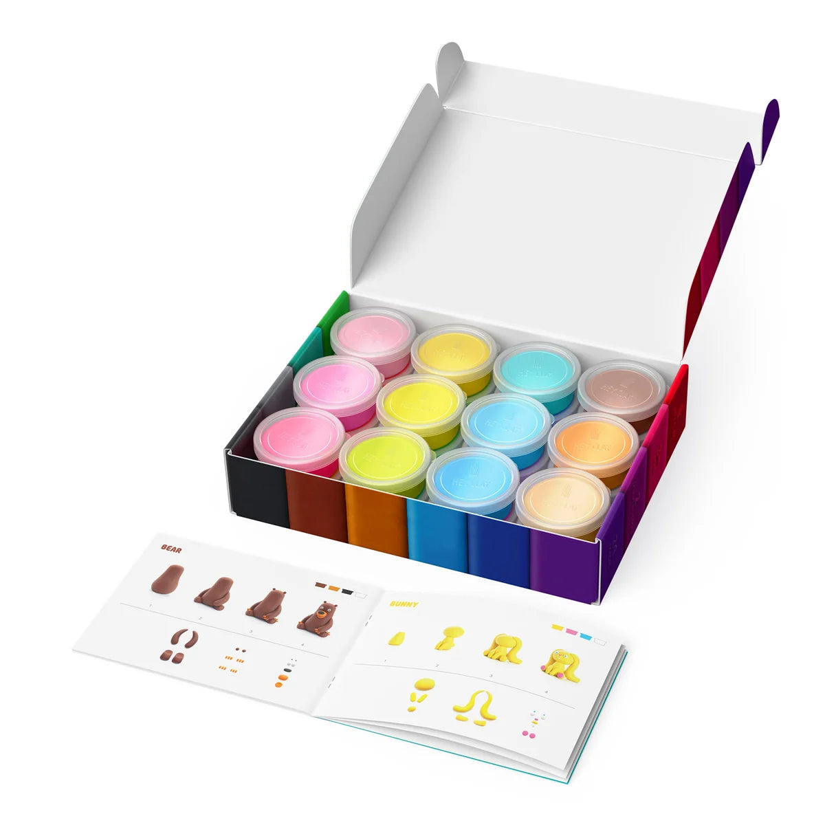 Hey Clay - Colorbox24 Set - 24 Assorted Cans, 2 Tools