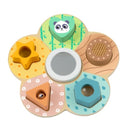 Hi Pando flower-shaped Sensory Shape Board with textured pieces