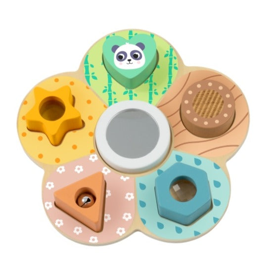 Hi Pando flower-shaped Sensory Shape Board with textured pieces