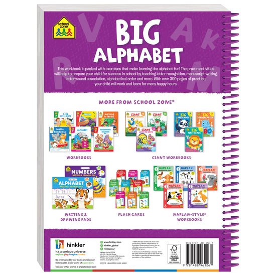 School Zone Big Spiro Workbook Alphabet