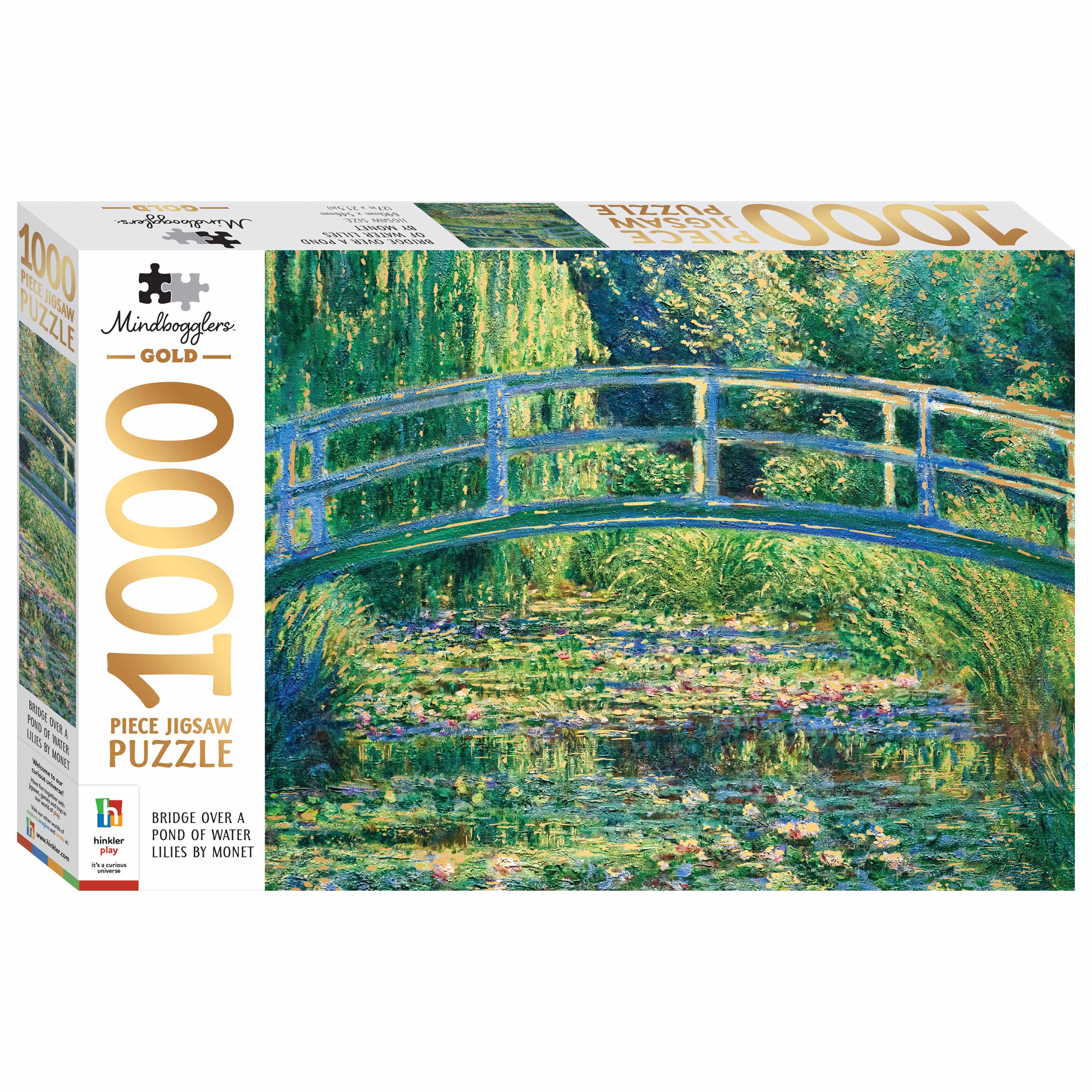 Mindbogglers Gold 1000pc Jigsaw - Bridge Over a Pond of Water Lililies